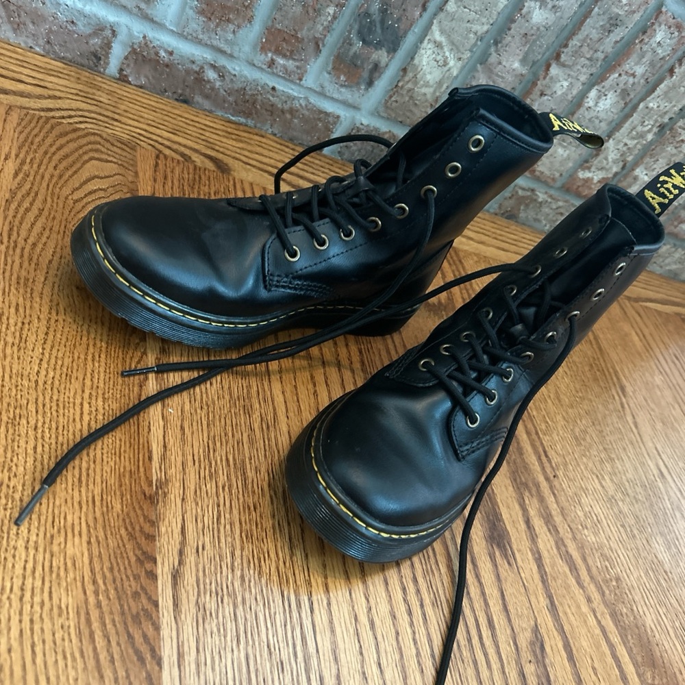Dr. Martens Black Leather Lace-Up Boots